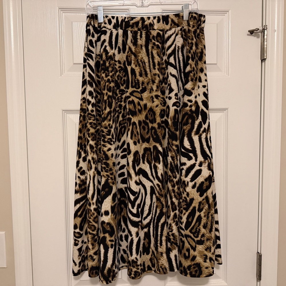 MOA USA Animal Print A-Line Skirt XLarge